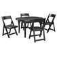 48" FOLDING GAME TABLE AND CHAIRS- BLACK