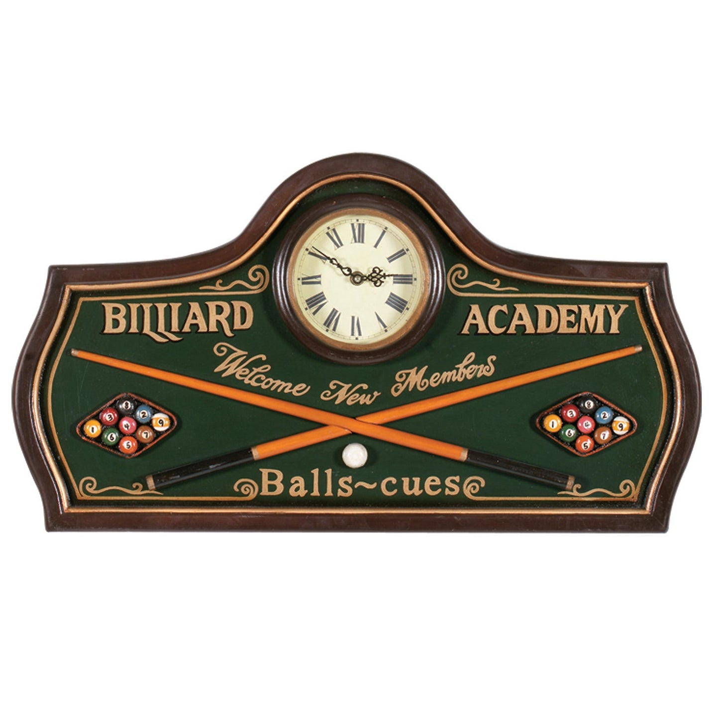BILLIARD ACADEMY CLOCK-Game Table Genie