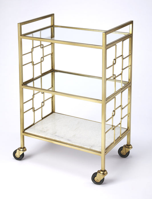 Butler Specialty Company Arcadia Polished Bar Cart, Gold
