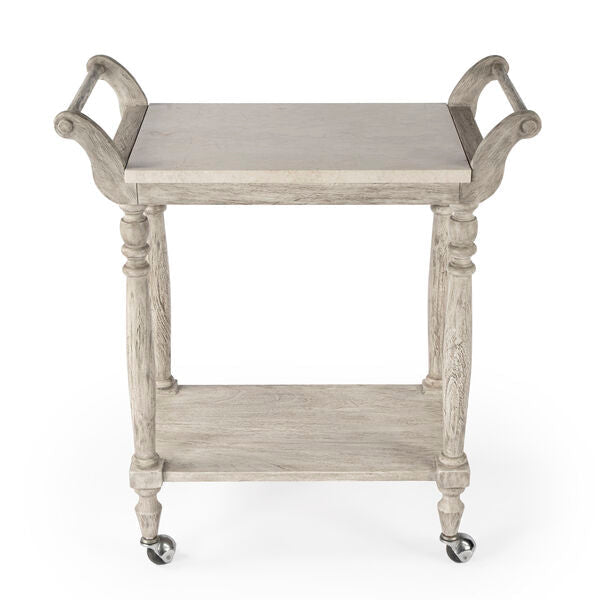 Butler Specialty Company Danielle Marble Bar Cart, Gray-Game Table Genie