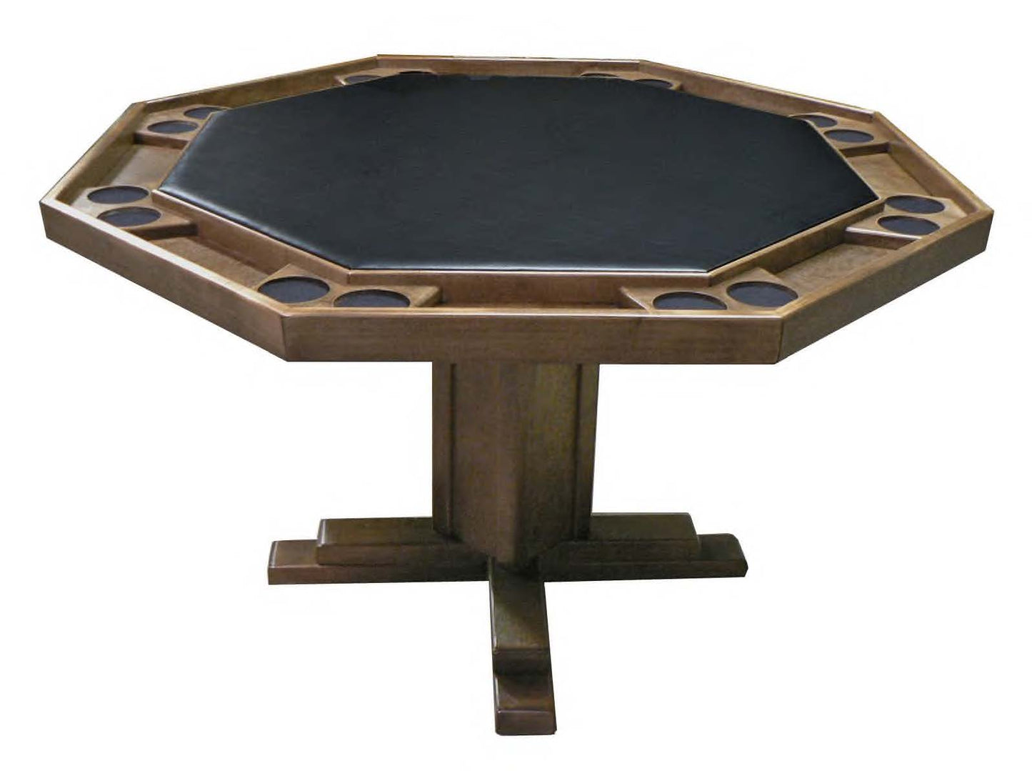 Kestell 86 57" 8-Player Oak Pedestal Poker Table-Game Table Genie