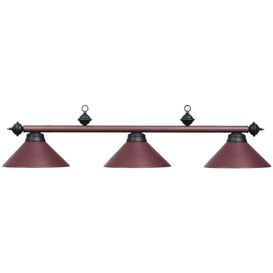 Lighting Fixtures - 54" 3Lt Billiard Light- Matte Burgany