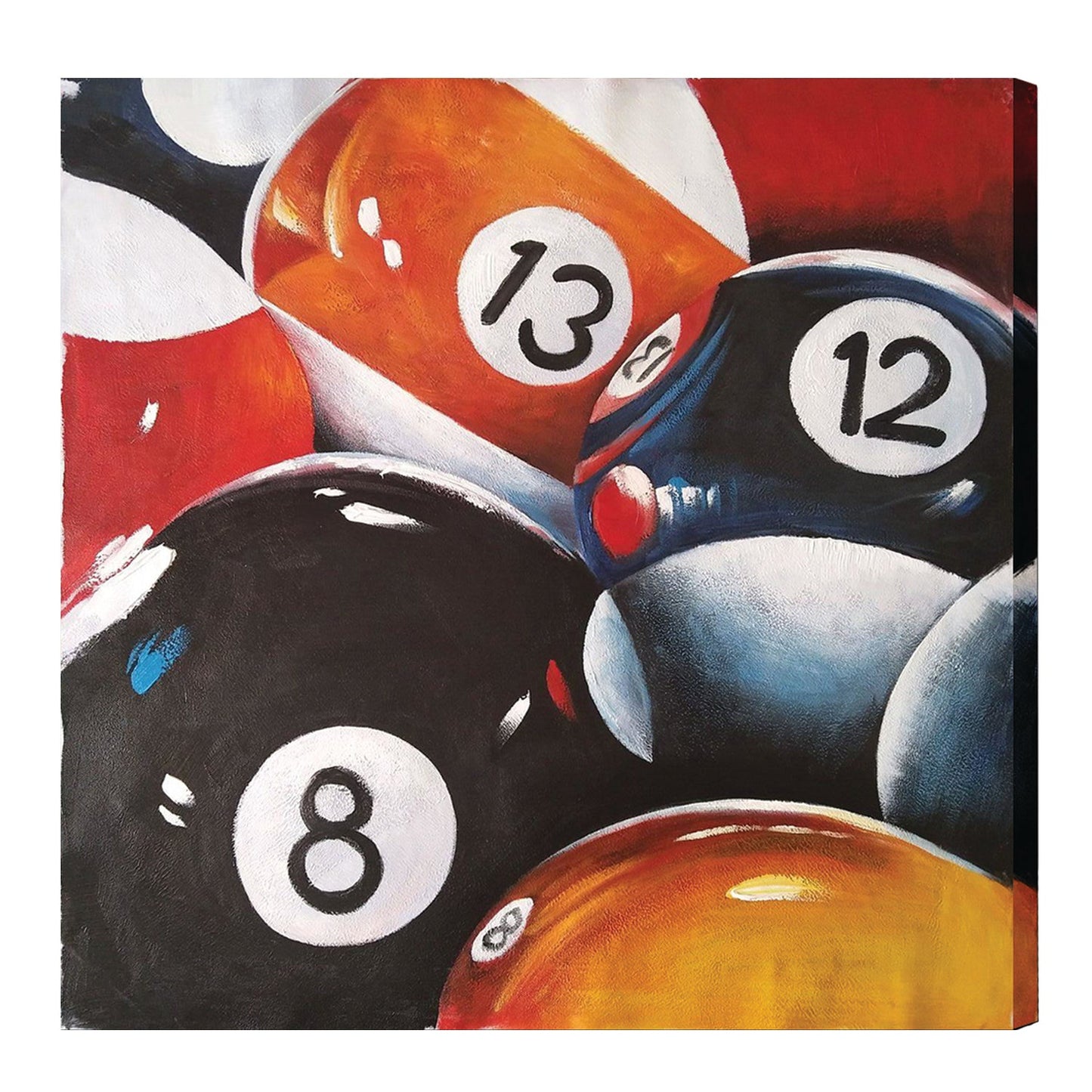 OIL PAINTING ON CANVAS - 8, 12, & 13 BALLS-Game Table Genie