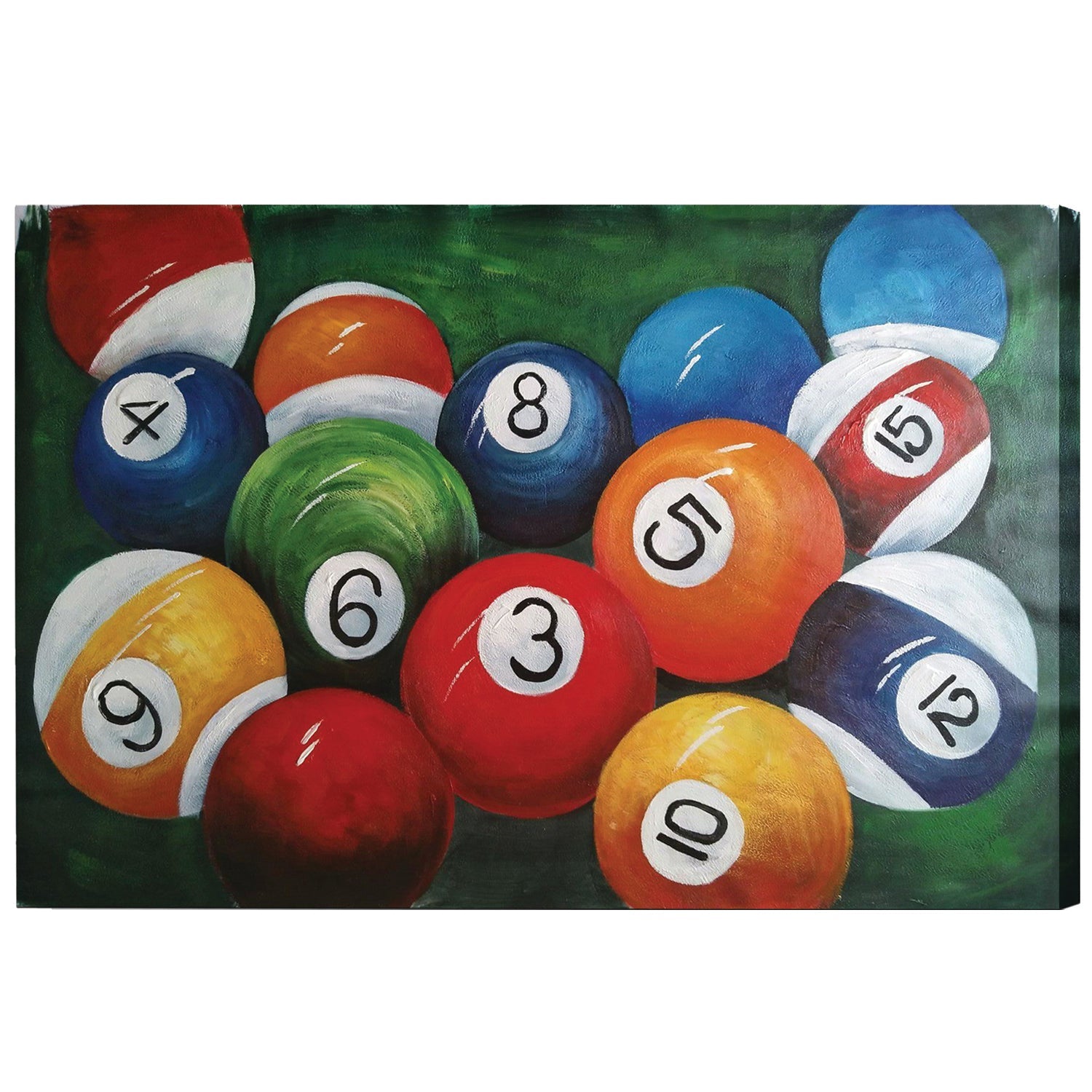 OIL PAINTING ON CANVAS - BILLIARD BALLS CLOSE UP-Game Table Genie