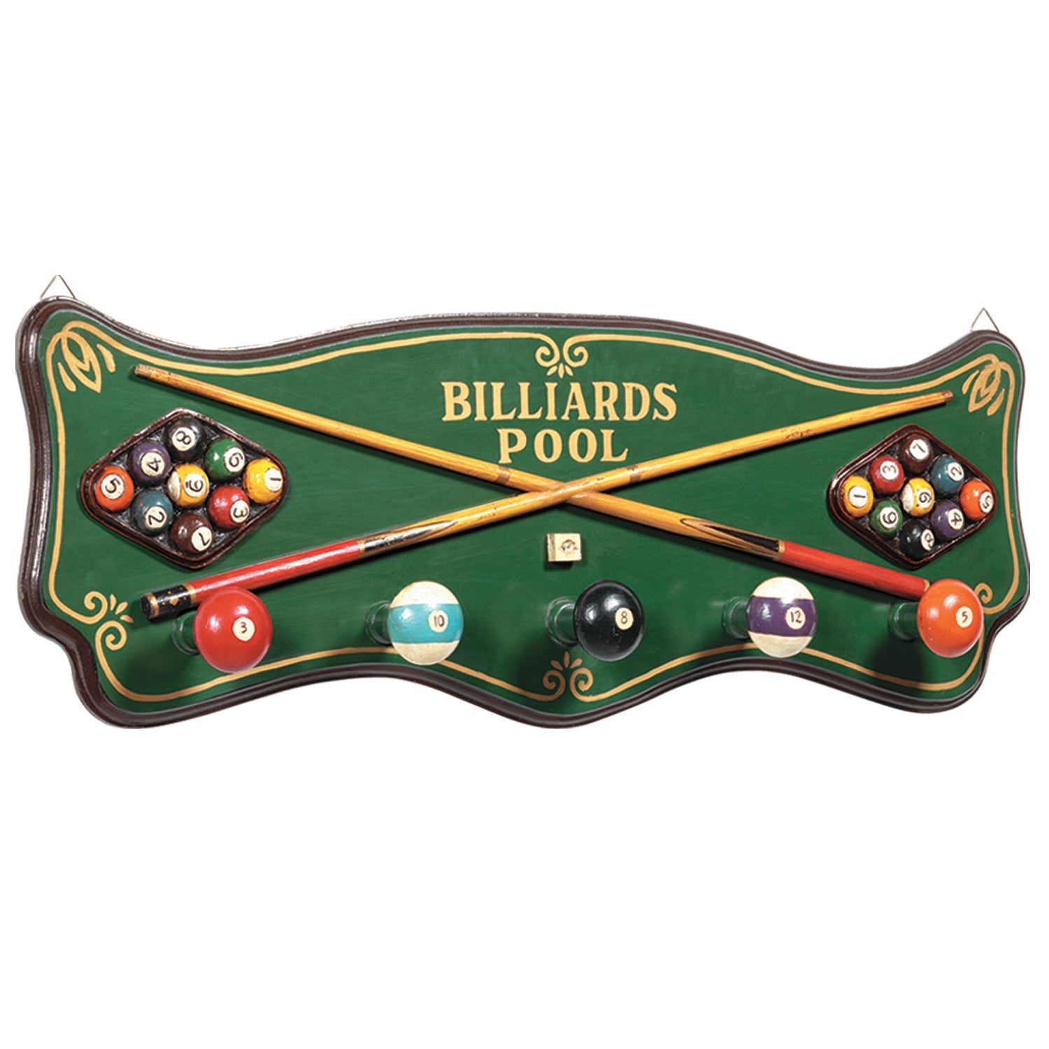 PUB SIGN-BILLIARDS COAT RACK-Game Table Genie