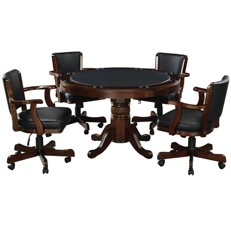 Ram Furniture - RAM GAME ROOM 2 In 1 48" GAME TABLE SET WITH SWIVEL CHAIRS