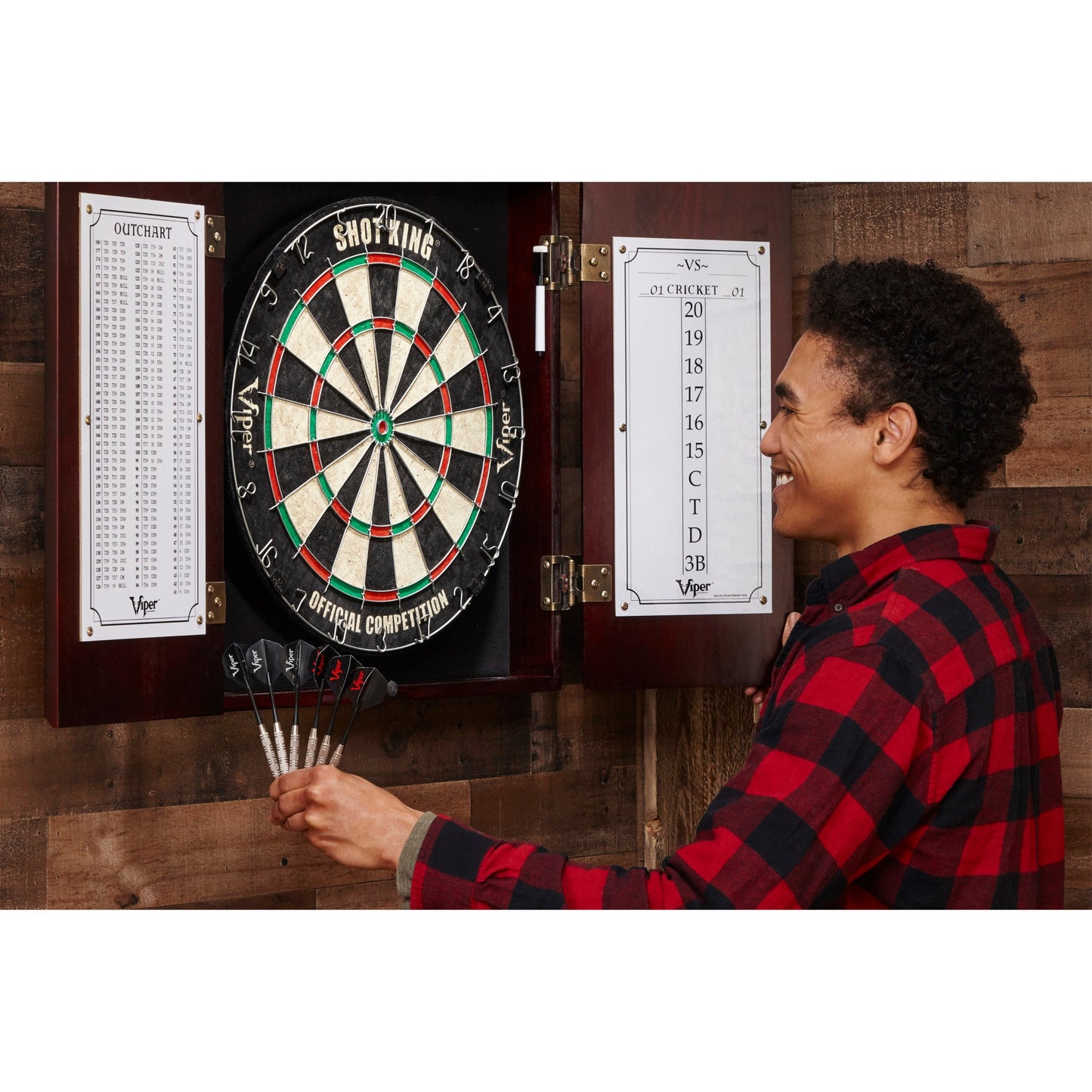 Viper Hudson All-In-One Dart Center Mahogany-Game Table Genie