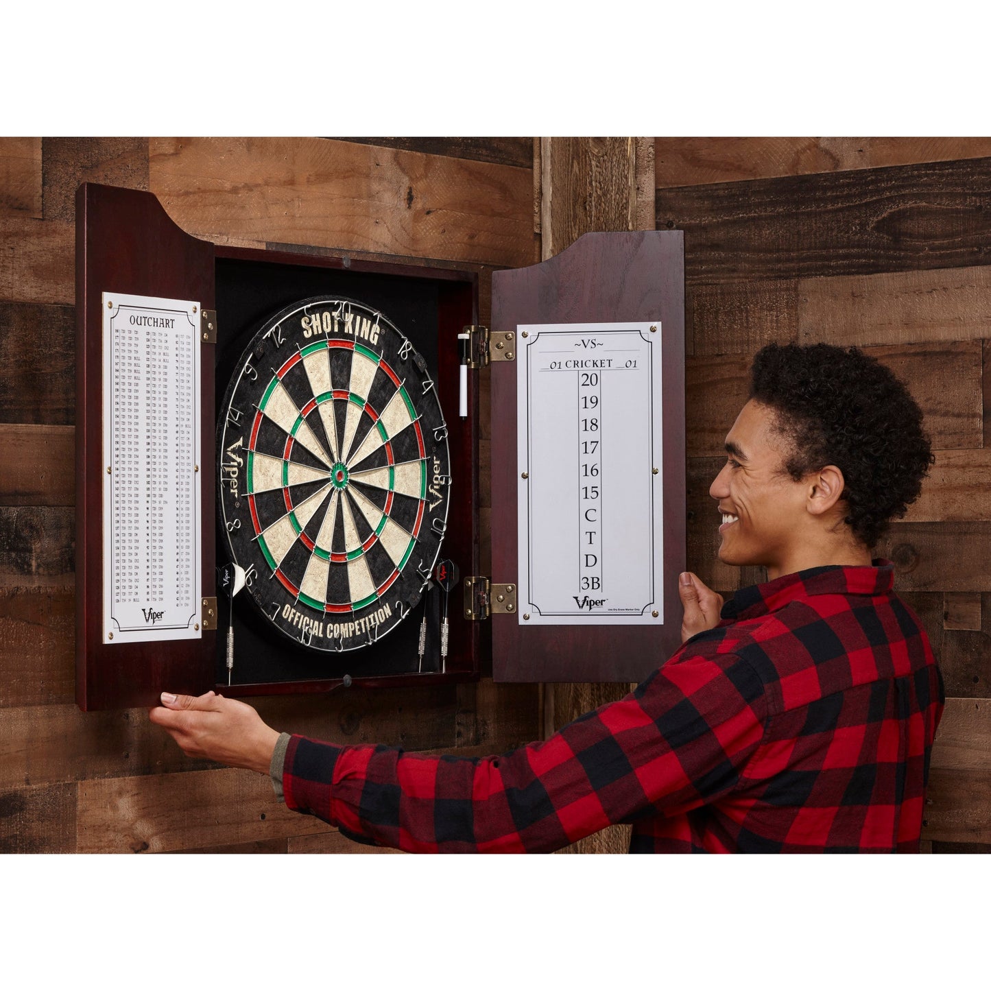 Viper Hudson All-In-One Dart Center Mahogany-Game Table Genie