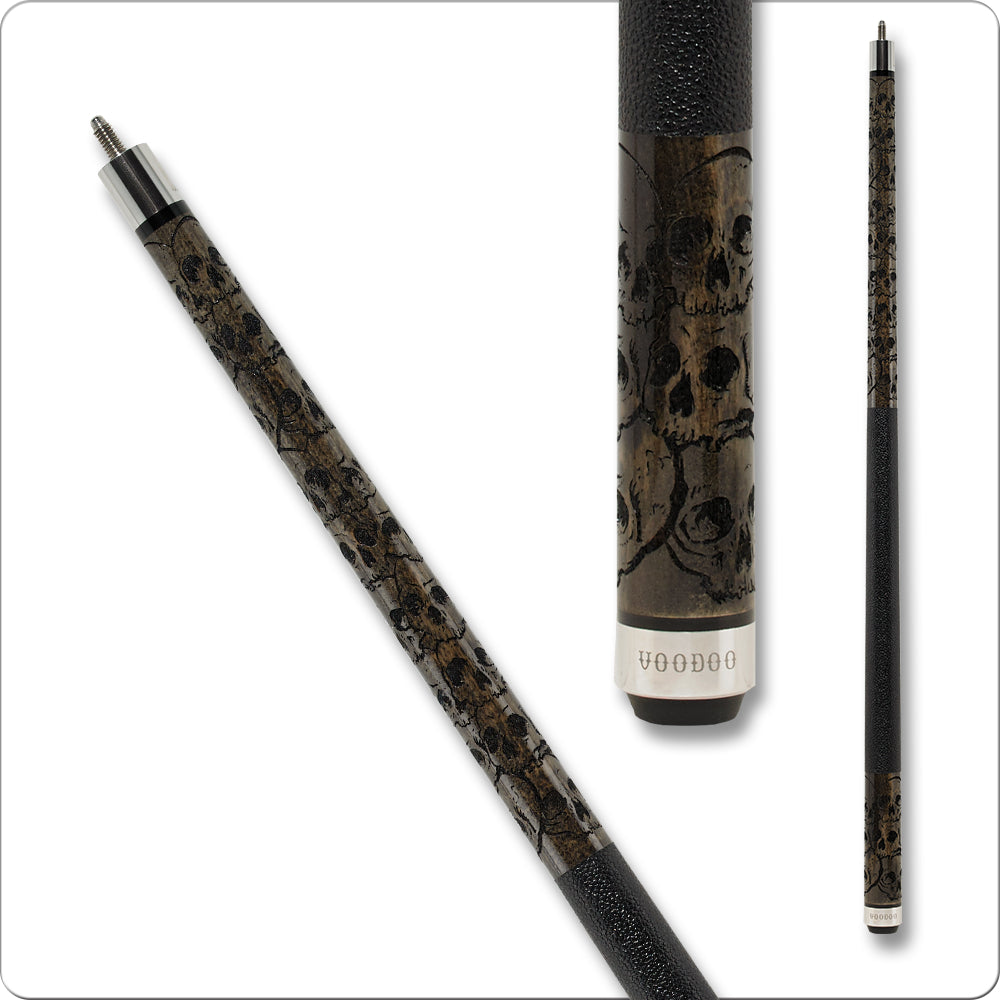 Voodoo Grey VOD31 Clustered Skulls Pool Cue-Game Table Genie